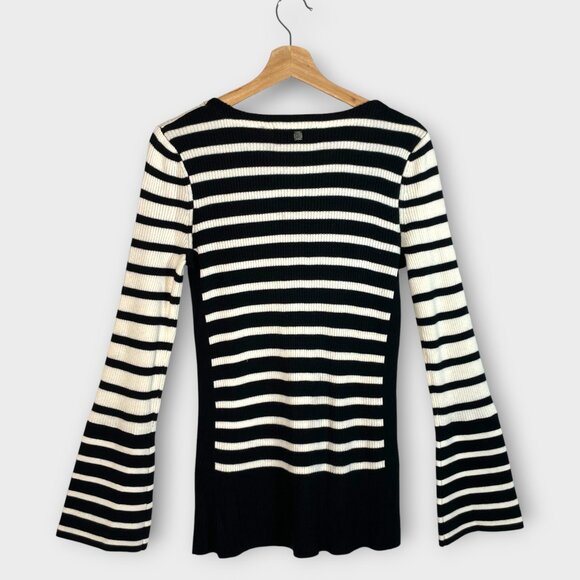 Krimson Klover Ivory Sweater MEDIUM Side Slits Bell Sleeves Wool Blend NEW - Picture 5 of 12